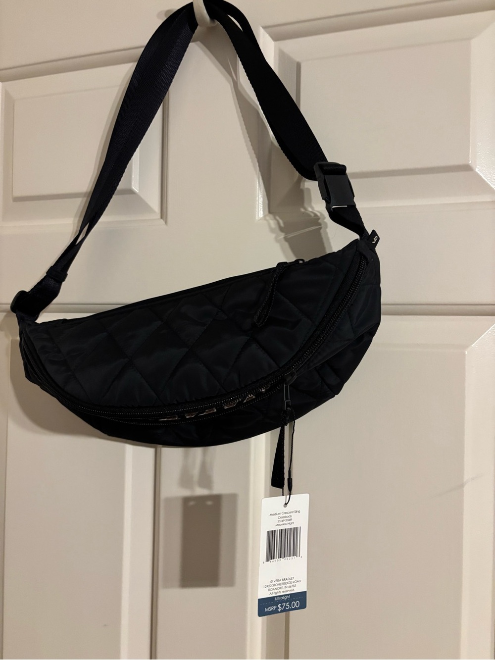 Vera Bradley Moonless Night Medium Crescent Sling Crossbody